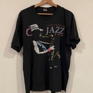 Vintage New Orleans Jazz 1990 Black T-Shirt